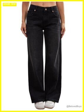 Low Rise Baggy Jeans Y2K Vintage Wide Leg Loose Fit Straight Denim Pants